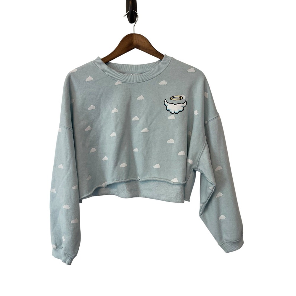 Women's Bratz Cropped Graphic Sweatshirt Size L Blue Kidcore Girly Y2K 90's 00's